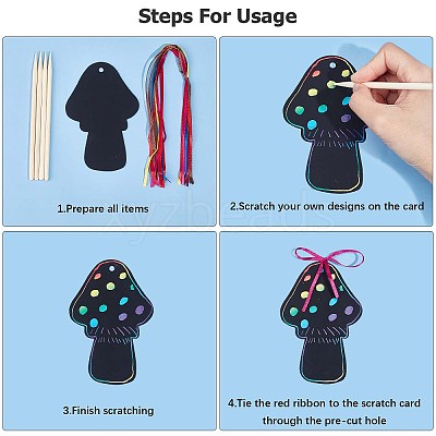 DIY Thanksgiving Day Scratch Art Paper Bookmark Making Kit DIY-WH0401-65-1