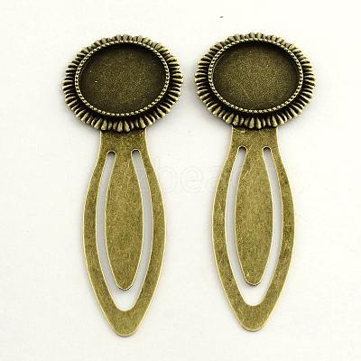 Iron Bookmark Cabochon Setting PALLOY-S033-11AB-NR-1