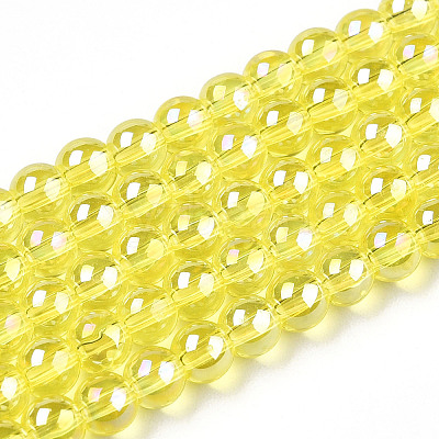 Electroplate Transparent Glass Beads Strands GLAA-T032-T4mm-AB12-1
