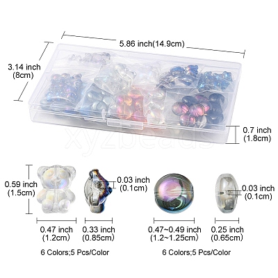 90Pcs 12 Style Electroplate Glass Beads Strands EGLA-YW0001-54-1