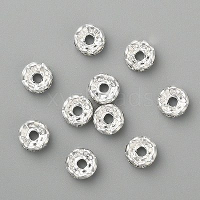 Brass Grade A Crystal Rhinestone Spacer Beads RB-A006-6MM-S-1