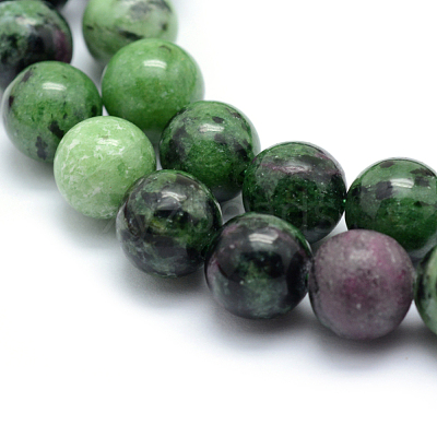 Natural Ruby in Zoisite Round Beads Strands X-G-P331-02-8mm-1