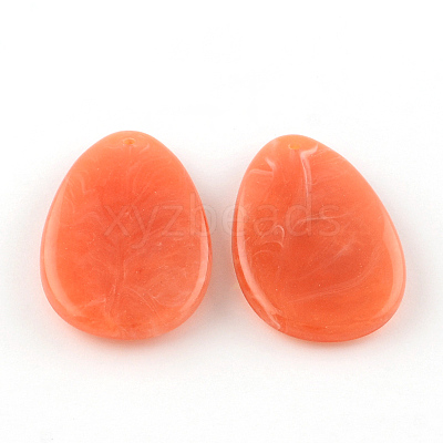 Teardrop Imitation Gemstone Acrylic Big Pendants OACR-R020-M-1