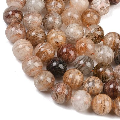 Natural Multilayer Lodolite Quartz Beads Strands G-Z133-A02-12mm-02-1