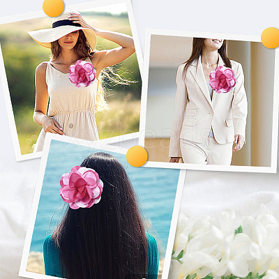 Multi Petal Flower Cloth Brooches JEWB-CN0001-14B-1