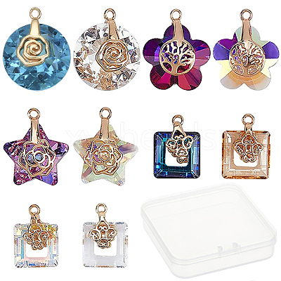 Glass Charms GLAA-SC0012-16LG-1