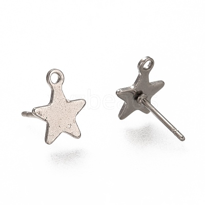 Non-Tarnish 304 Stainless Steel Stud Earring Findings STAS-H130-19P-1