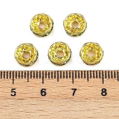 Brass Rhinestone Spacer Beads RB-A014-Z8mm-07G-1