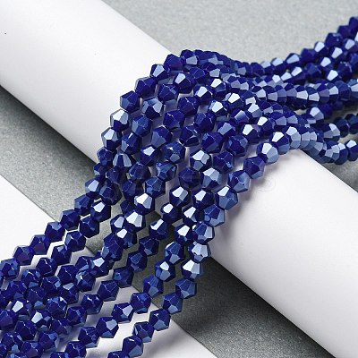 Opaque Solid Color Electroplate Glass Beads Strands LS-GLAA-F029-P4mm-C10-1