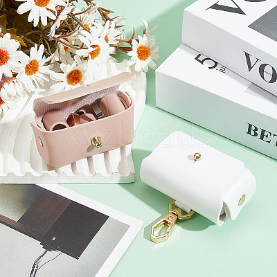 2Pcs 2 Colors PU Leather Pet Collar Couple Ring Boxes AJEW-DR0001-23-1