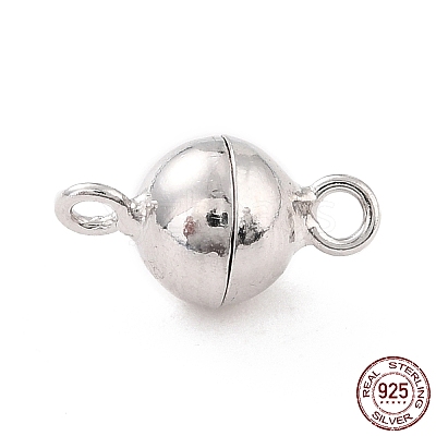Anti-Tarnish Rhodium Plated 925 Sterling Silver Magnetic Clasps STER-A001-02B-P-1