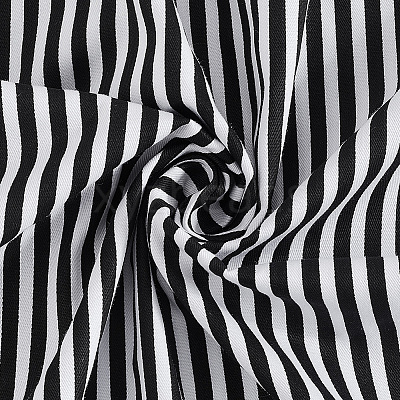 Cotton Fabric with Strip Pattern DIY-PH0037-96A-1