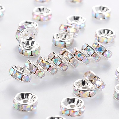 Brass Grade A Rhinestone Spacer Beads RB-A014-Z8mm-28S-1