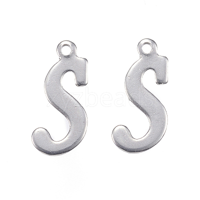 Tarnish Resistant 304 Stainless Steel Letter Charms LS-STAS-F039-01S-P-1