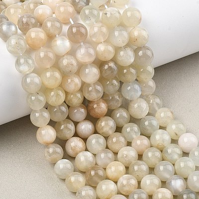 Natural White Moonstone Beads Strands G-C277-A01-10mm-1