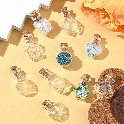 10Pcs 5 Styles Clear Glass Bottle for Bead Containers AJEW-YW0001-47-1