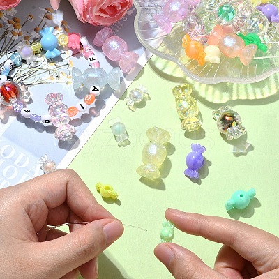 40Pcs 8 Styles Transparent Acrylic Beads OACR-YW0001-94-1