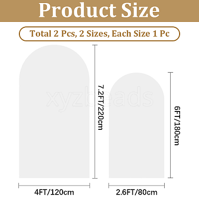 2Pcs 2 Styles Polyester Wedding Arch Cover Cloth FEPA-CN0001-02A-1
