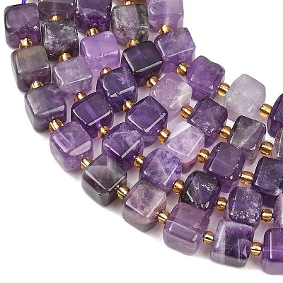 Natural Banded Amethyst Beads Strands G-F832-A07-01B-1