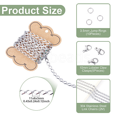 2M 304 Stainless Steel Link Chains CHS-TA0001-66-1