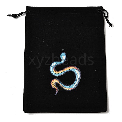 Rectangle Printed Velvet Cloth Packing Pouches ABAG-U006-03F-1