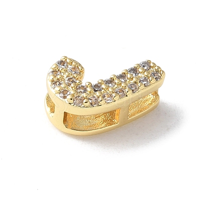 Brass Micro Pave Clear Cubic Zirconia Initial Multi-strand Links KK-S520-01G-10-1