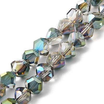 Transparent Electroplate Glass Beads Strands EGLA-I017-04-HP02-1