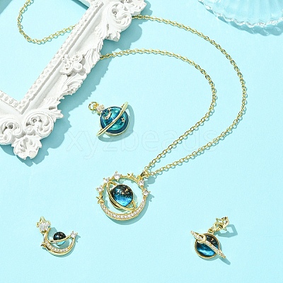 4Pcs 4 Styles Rack Plating Brass Micro Pave Cubic Zirconia Pendants KK-YW0002-79-1