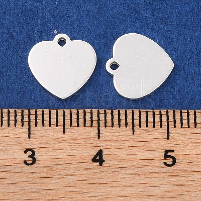 925 Sterling Silver Blank Heart Charms STER-F057-03S-01-1
