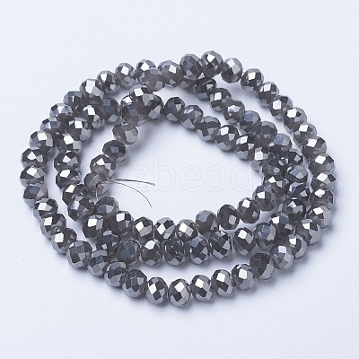 Electroplate Glass Beads Strands EGLA-A034-J8mm-Y01-1