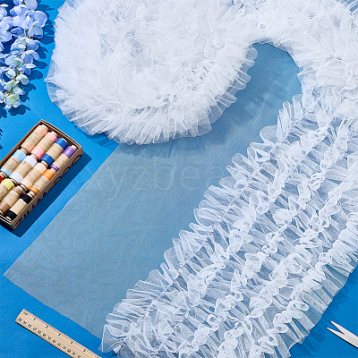 Polyester Lace Ribbon OCOR-WH0105-198-1