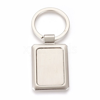 Zinc Alloy Cabochon Settings Keychain KEYC-E028-08P-1