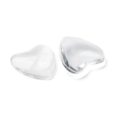 Transparent Glass Heart Cabochons GGLA-R021-30mm-1