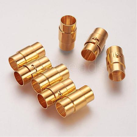 Brass Locking Tube Magnetic Clasps KK-Q089-G-1