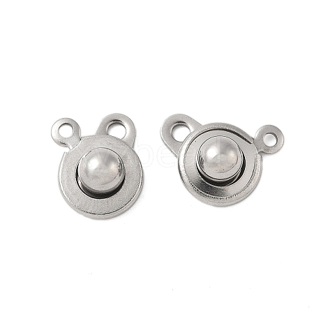 Non-Tarnish 201 Stainless Steel Snap Clasps STAS-K212-02P-1