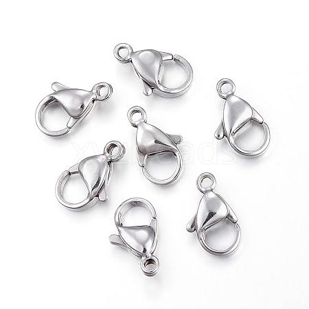 Tarnish Resistant 304 Stainless Steel Lobster Claw Clasps STAS-H353-G-02P-1