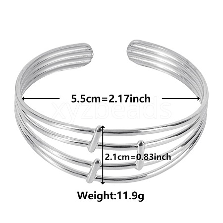 European and American Style Hollow 304 Stainless Steel Cuff Bangles for Women CB8874-1-1