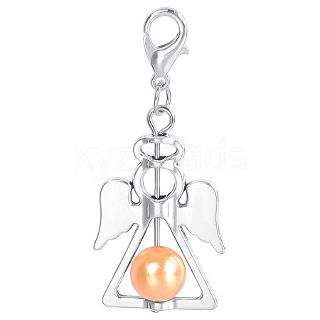 Alloy Angel Pendant Decorations KEYC-PW0009-04C-1