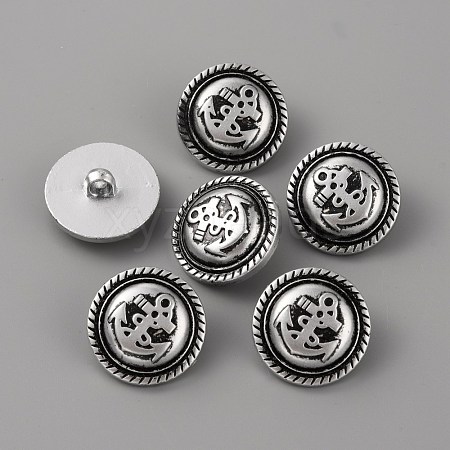 1-Hole ABS Plastic Shank Buttons BUTT-WH0015-73B-1