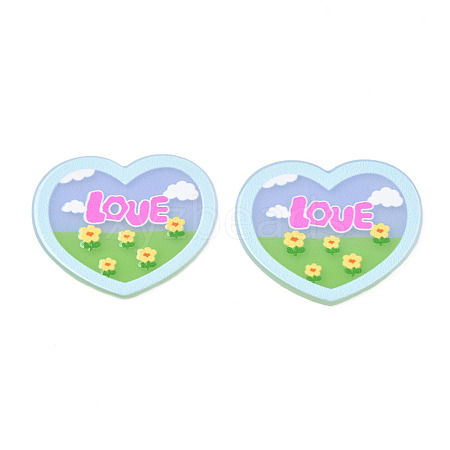 Transparent Printed Acrylic Cabochons TACR-N016-04-1