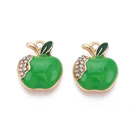 Rack Plating Alloy Crystal Rhinestone Enamel Pendants PALLOY-T091-29B-1