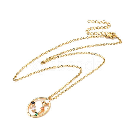 Colorful Cubic Zirconia Constellation Pendant Necklace LS-NJEW-H166-01C-1