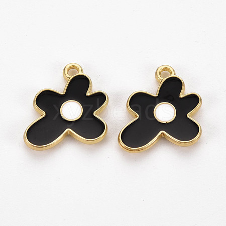 Rack Plating Light Gold Alloy Enamel Pendants ENAM-Q444-013D-RS-1