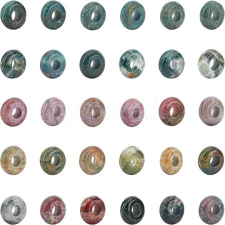 Natural Indian Agate European Beads G-NB0001-68-1