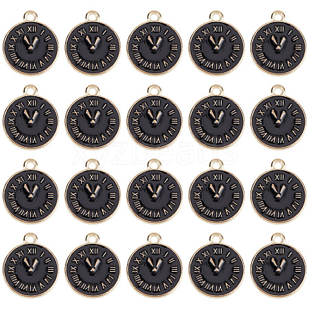 SUNNYCLUE Clock Alloy Enamel Pendants ENAM-SC0003-47A-1