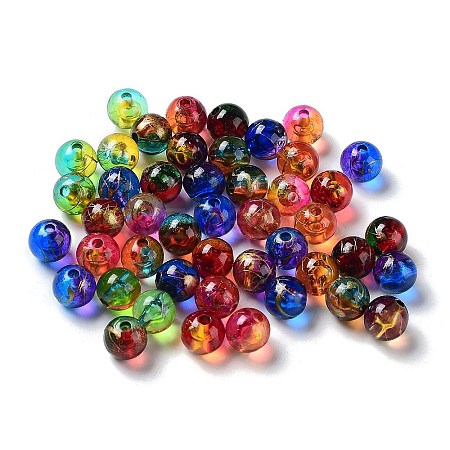 Two Tone Transparent Acrylic Beads OACR-Z013-34-1