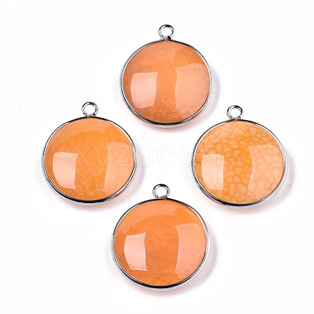 Natural Crackle Agate Pendants G-N326-87A-11-1