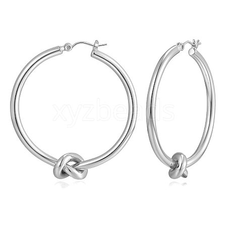 Knot Shaped Brass Hoop Earrings FS-WGE48BC-16-1