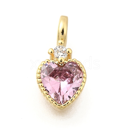 Brass Pave Cubic Zirconia Charms KK-Q097-03A-G-1