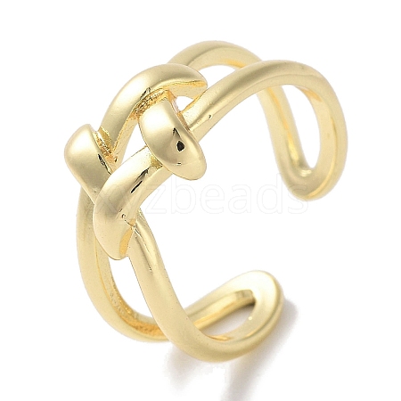 Brass Cuff Rings RJEW-G310-07G-1